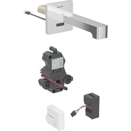 Bild von GEBERIT Brenta Waschtischarmatur Wandmontage, Netzbetrieb, für UP-Funktionsbox #116.297.21.1 - hochglanz-verchromt