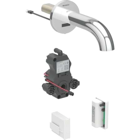 Bild von GEBERIT Piave Waschtischarmatur Wandmontage, Generatorbetrieb, für UP-Funktionsbox #116.265.21.1 - hochglanz-verchromt