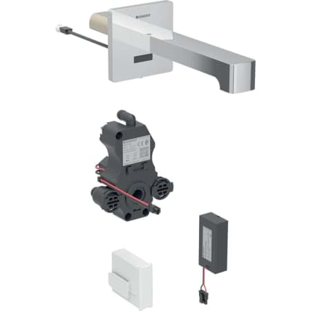 Bild von GEBERIT Brenta Waschtischarmatur Wandmontage, Batteriebetrieb, für UP-Funktionsbox #116.278.21.1 - hochglanz-verchromt