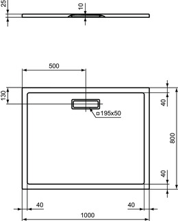 Picture of IDEAL STANDARD UltraFlat New 1000 x 800mm rectangular shower tray, white #T446801 - White