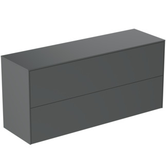 Obrázek IDEAL STANDARD Toaletní skříňka Conca 1202x373 mm, se 2 výsuvnými zásuvkami s tichým zavíráním, s horní deskou #T4330Y2 - antracit matný