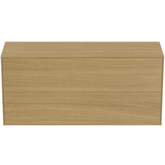 Obrázek IDEAL STANDARD Toaletní skříňka Conca 1202x373 mm, se 2 výsuvnými zásuvkami s tichým zavíráním, s deskou pod umyvadlo #T4330Y6 - světlý dub