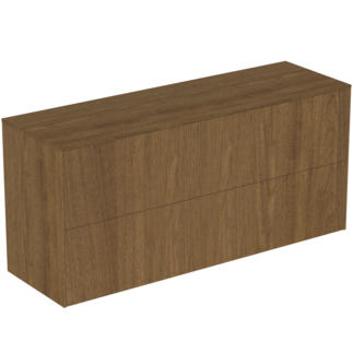 Obrázek IDEAL STANDARD Toaletní skříňka Conca 1202x373 mm, se 2 výsuvnými zásuvkami s tichým zavíráním, s horní deskou #T4330Y5 - tmavý ořech