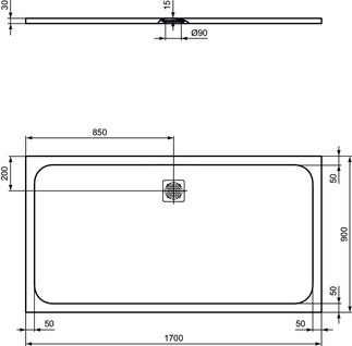 Picture of IDEAL STANDARD UltraFlat S 1700 x 900 x 30mm shower tray, sand #K8285FT - Sand