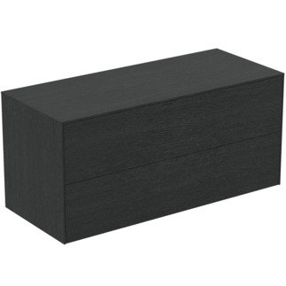 Picture of IDEAL STANDARD Conca 120cm wall hung washbasin unit with 2 drawers, no cutout, smoked oak #T4324Y4 - Smoked Oak