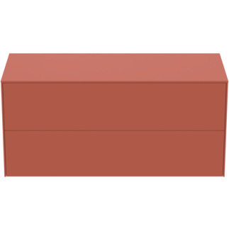 Picture of IDEAL STANDARD Conca 120cm wall hung washbasin unit with 2 drawers, no cutout, matt sunset #T4324Y3 - Matt Sunset