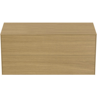 Picture of IDEAL STANDARD Conca 120cm wall hung washbasin unit with 2 drawers, no cutout, light oak #T4324Y6 - Light Oak