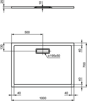 Picture of IDEAL STANDARD Ultra Flat New rectangular shower tray 1000x700mm, flush with the floor #T4475V3 - Black