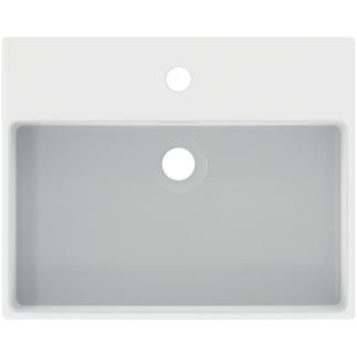 Picture of IDEAL STANDARD Extra countertop washbasin 500x400mm, with 1 tap hole, with overflow hole (slotted) #T3741V1 - Silk white
