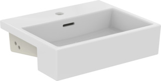 Bild von IDEAL STANDARD Extra Halbeinbauwaschtisch 500x420mm, mit 1 Hahnloch, mit Überlaufloch (geschlitzt) #T373501 - Weiß (Alpin)