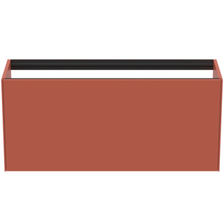 Picture of IDEAL STANDARD Conca 120cm wall hung short projection washbasin unit with 1 external drawer & 1 internal drawer, no worktop, matt sunset #T3939Y3 - Matt Sunset