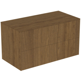 Bild von IDEAL STANDARD Conca Waschtischunterschrank 1002x505mm, mit 2 Push-Open (Softclose-Einzug) Auszügen, mit Waschtischplatte #T4323Y5 - Walnuss dunkel