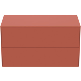 Picture of IDEAL STANDARD Conca 100cm wall hung washbasin unit with 2 drawers, no cutout, matt sunset #T4323Y3 - Matt Sunset