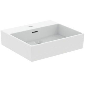 Obrázek IDEAL STANDARD Extra umyvadlo 500x450mm, leštěné, s 1 otvorem pro baterii, s otvorem pro přepad (štěrbinové) #T3884V1 - Silk white