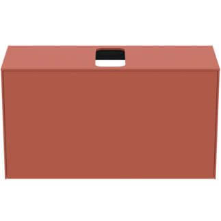 Picture of IDEAL STANDARD Conca 100cm wall hung short projection washbasin unit with 1 external drawer & 1 internal drawer, centre cutout, matt sunset #T3936Y3 - Matt Sunset