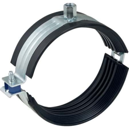 Bild von GEBERIT Rohrschelle gedämmt, mit Gewindemuffe M8 / M10 #393.299.26.1 - galvanisch verzinkt