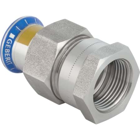 Bild von GEBERIT Mapress Edelstahl Übergangsverschraubung mit Innengewinde, Überwurfmutter aus CrNi-Stahl (Gas) #34404