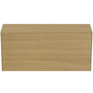 Picture of IDEAL STANDARD Conca 120cm wall hung short projection washbasin unit with 1 external drawer & 1 internal drawer, no cutout, light oak #T4320Y6 - Light Oak
