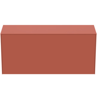 Picture of IDEAL STANDARD Conca 120cm wall hung short projection washbasin unit with 1 external drawer & 1 internal drawer, no cutout, matt sunset #T4320Y3 - Matt Sunset