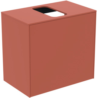 Picture of IDEAL STANDARD Conca 60cm wall hung short projection washbasin unit with 1 external drawer & 1 internal drawer, centre cutout, matt sunset #T3934Y3 - Matt Sunset