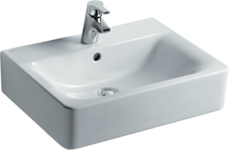 Bild von IDEAL STANDARD Connect Waschtisch 550x460mm, mit 1 Hahnloch, mit Überlaufloch (rund) #E713901 - Weiß (Alpin)
