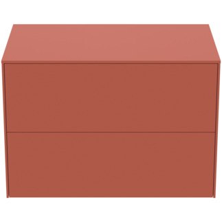 Picture of IDEAL STANDARD Conca 80cm wall hung washbasin unit with 2 drawers, no cutout, matt sunset #T4322Y3 - Matt Sunset