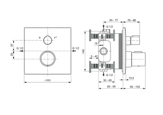 Obrázek IDEAL STANDARD Ceratherm C100 Skrytý vanový termostat #A7523A2 - kartáčované zlato