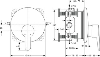 Picture of IDEAL STANDARD Connect Blue concealed shower mixer #A5801AA - Chrome