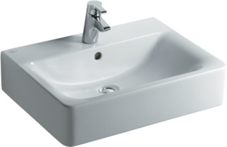 Bild von IDEAL STANDARD Connect Waschtisch 600x460mm, mit 1 Hahnloch, mit Überlaufloch (rund) #E714101 - Weiß (Alpin)