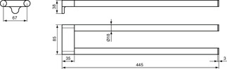 Obrázek IDEAL STANDARD Connect věšák na ručníky 445x85 mm #A9181AA - chrom
