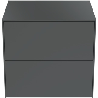 Obrázek IDEAL STANDARD Toaletní skříňka Conca 602x505 mm, se 2 výsuvnými zásuvkami s tichým zavíráním, s horní deskou #T4321Y2 - antracit matný