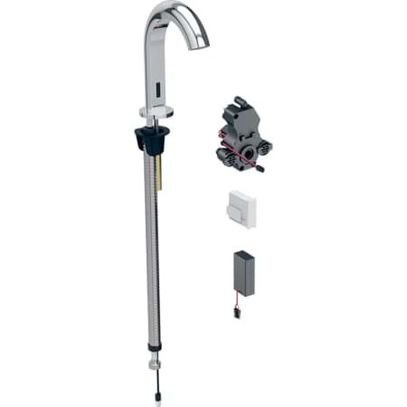 Bild von GEBERIT Piave Waschtischarmatur Standmontage, Batteriebetrieb, für UP-Funktionsbox #116.184.21.1 - hochglanz-verchromt