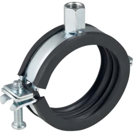 Bild von GEBERIT Rohrschelle gedämmt, mit Gewindemuffe M8 / M10 #601.856.26.1 - galvanisch verzinkt