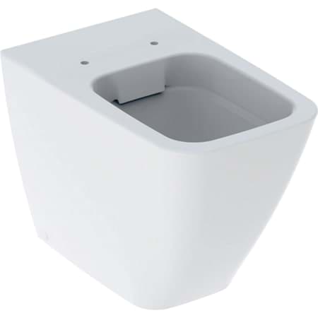 Bild von GEBERIT iCon Square Stand-WC Tiefspüler, wandbündig, geschlossenes Keramikdesign, Rimfree #211910600 - weiß / KeraTect