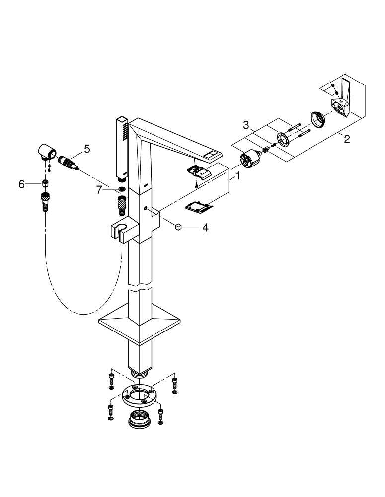 Bild von GROHE Allure Brilliant Einhand-Wannenbatterie 1/2″ Bodenmontage #23119001 - chrom