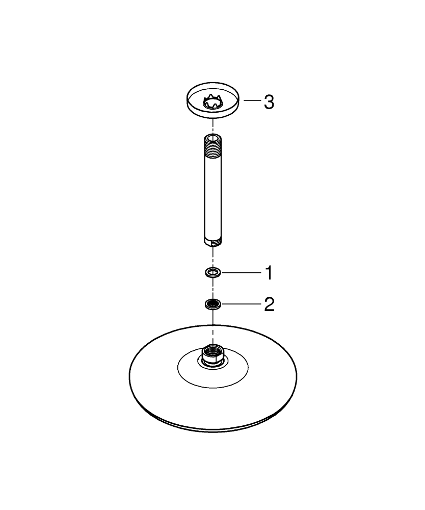Bild von GROHE Tempesta 210 Kopfbrause-Set Deckenauslass 142 mm, 1 Stahlart #26413000 - chrom