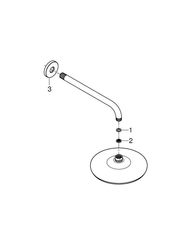 Bild von GROHE Tempesta 210 Kopfbrause-Set 286 mm, 1 Strahlart #26411000 - chrom