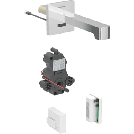 Bild von GEBERIT Brenta Waschtischarmatur Wandmontage, Generatorbetrieb, für UP-Funktionsbox #116.276.21.1 - hochglanz-verchromt