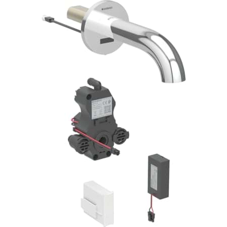 Bild von GEBERIT Piave Waschtischarmatur Wandmontage, Batteriebetrieb, für UP-Funktionsbox #116.288.21.1 - hochglanz-verchromt