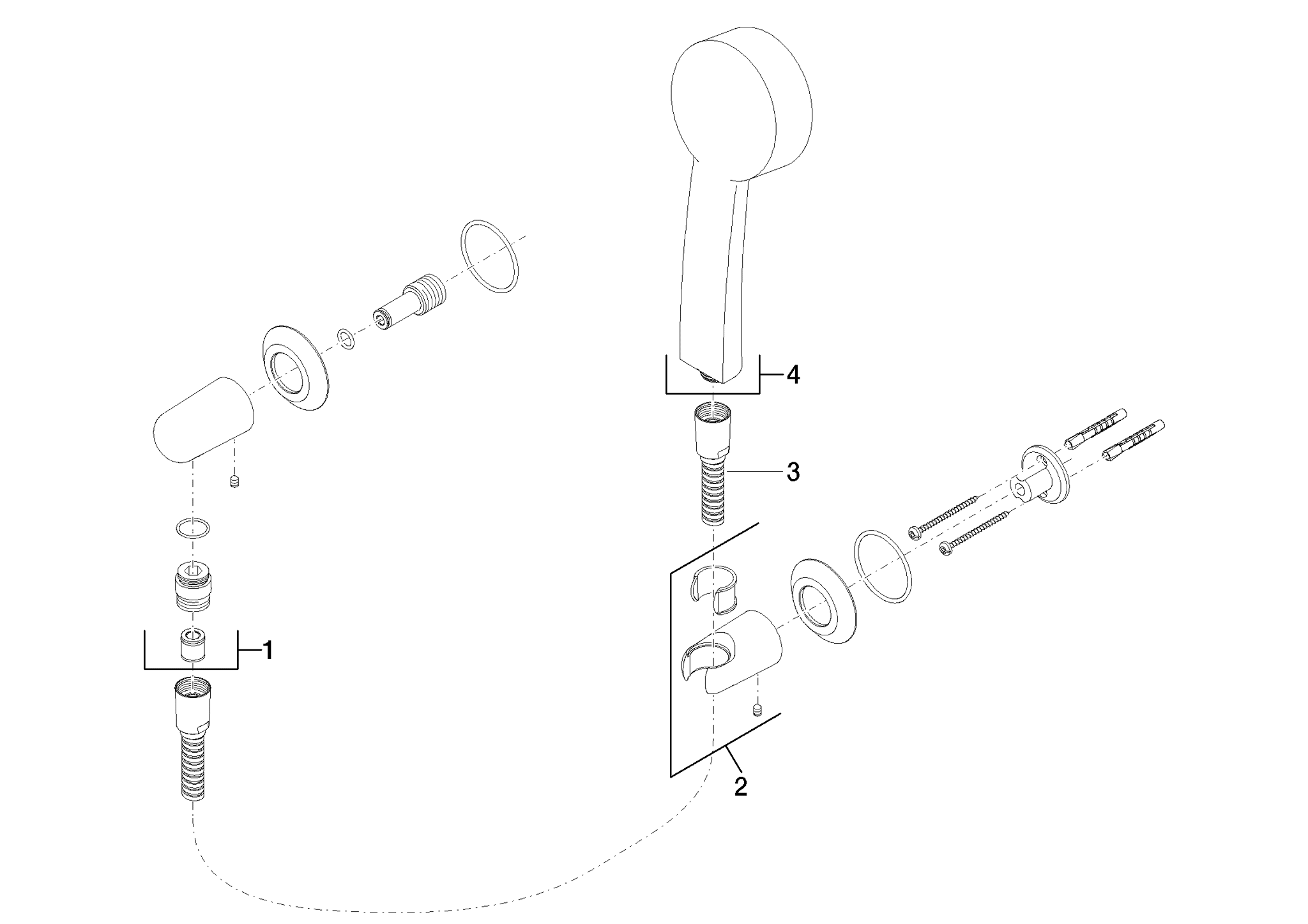 Picture of DORNBRACHT SOURCE Hand shower set with individual rosettes - Chrome #27803940-00