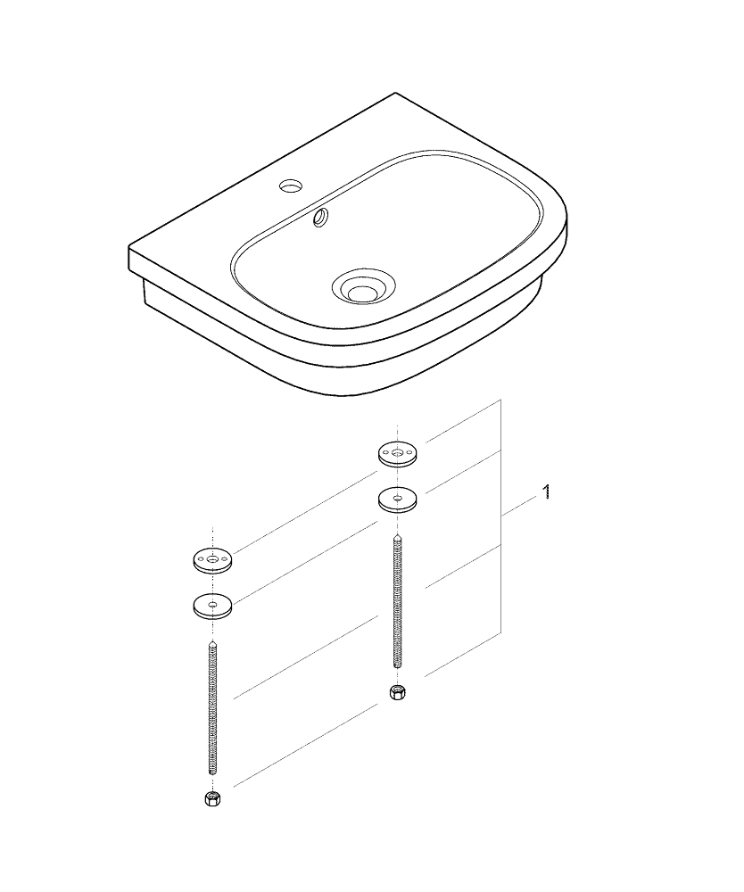 Bild von GROHE Euro Keramik Aufsatzwaschtisch 60 cm mit PureGuard Oberfläche #3933700H - alpinweiß