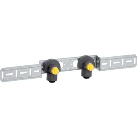 Bild von GEBERIT PushFit Anschlusswinkel 90° vormontiert, zweifach, schallgedämmt, Messing #651.300.00.1