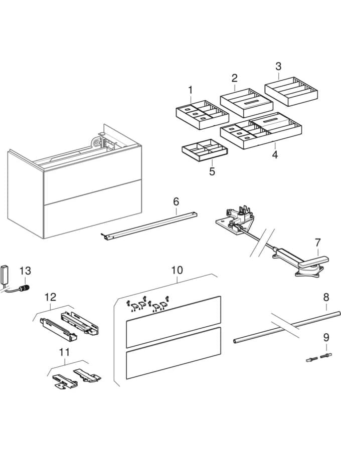 Bild von GEBERIT ONE cabinet for washbasin, with two drawers, small projection 500.385.01.1