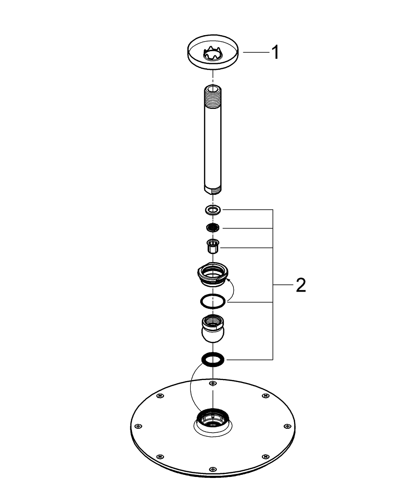 Bild von GROHE Rainshower Cosmopolitan 210 Kopfbrause-Set Deckenauslass 142 mm, 1 Stahlart #26053000 - chrom