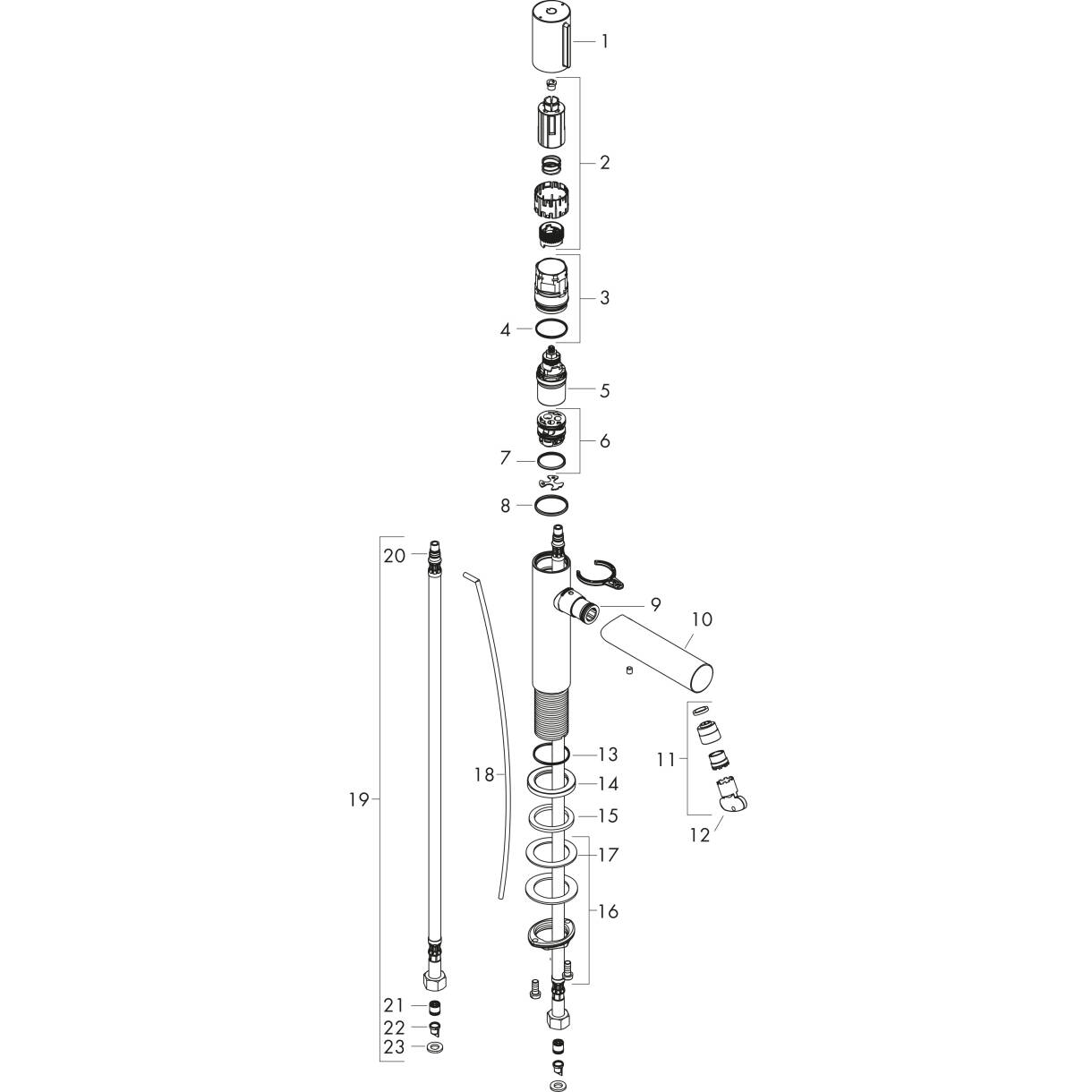 Bild von HANSGROHE AXOR Uno Waschtischmischer Select 110 mit Zugstangen-Ablaufgarnitur #45010300 - Polished Red Gold