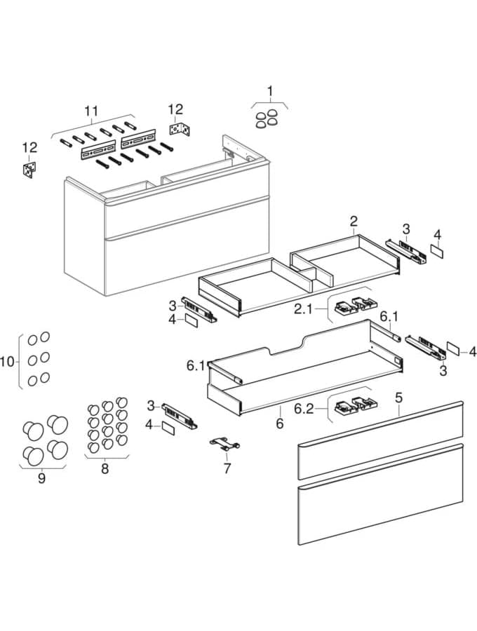 Bild von GEBERIT Smyle Square cabinet for washbasin, with two drawers 500.354.JL.1
