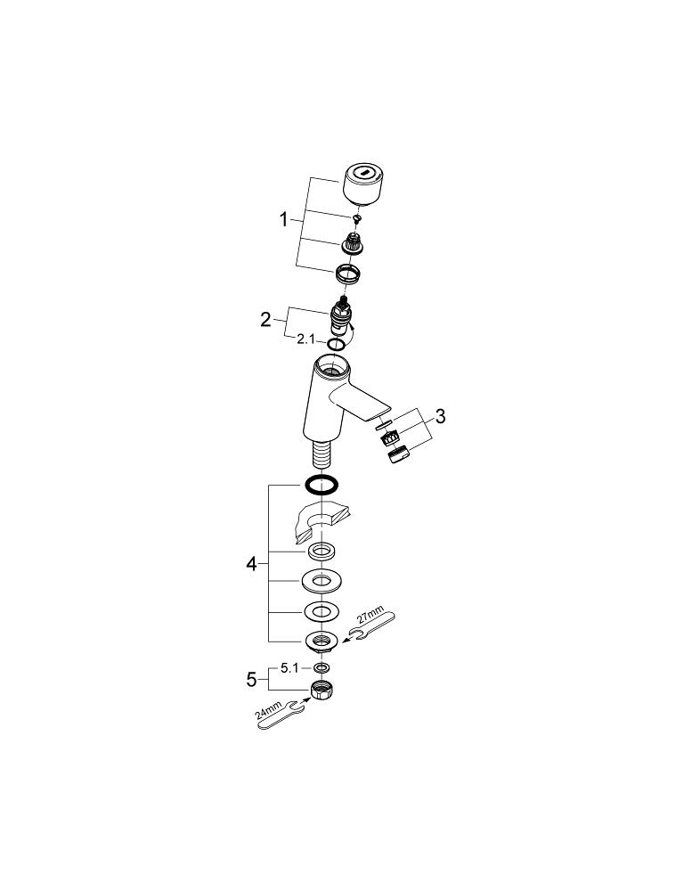 Bild von GROHE Concetto Standventil, 1/2″ #32207000 - chrom