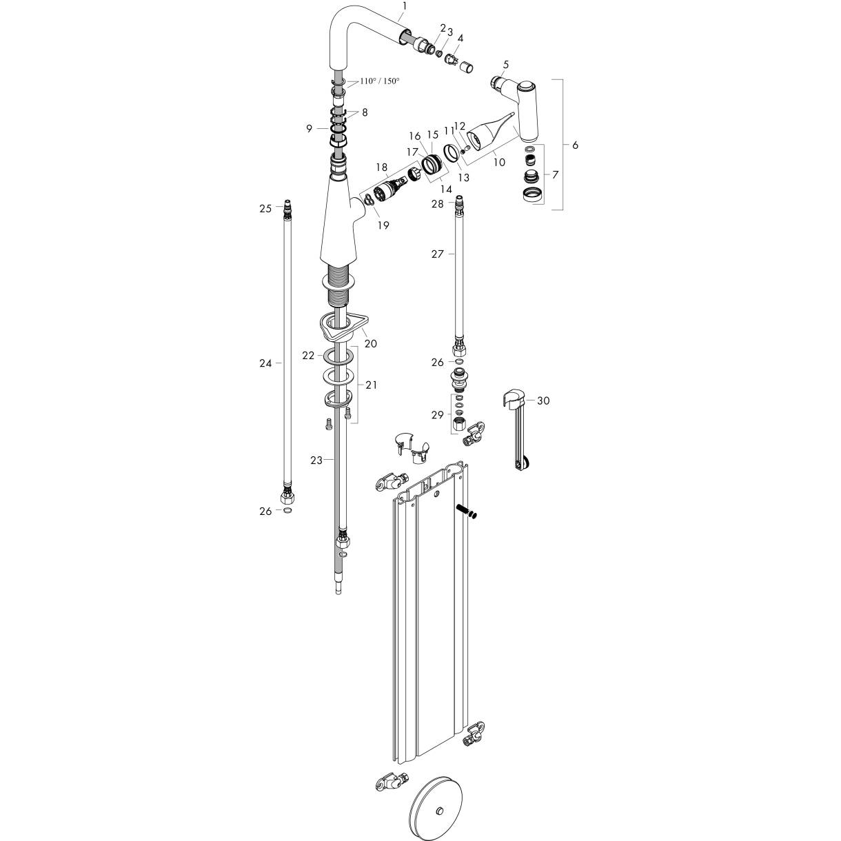 Bild von HANSGROHE Metris M71 Einhebel-Küchenmischer 220, Ausziehbrause, 2jet, sBox #73800800 - Edelstahl Finish