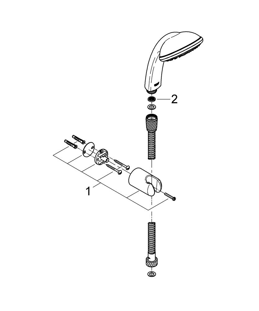 Obrázek GROHE Tempesta 100 Duo sada nástěnných držáků 1 typ spreje #28469000 - chrom