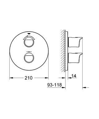 Bild von GROHE Grohtherm 2000 Thermostat mit integrierter 2-Wege-Umstellung für Wanne oder Dusche mit mehr als einer Brause #19355001 - chrom